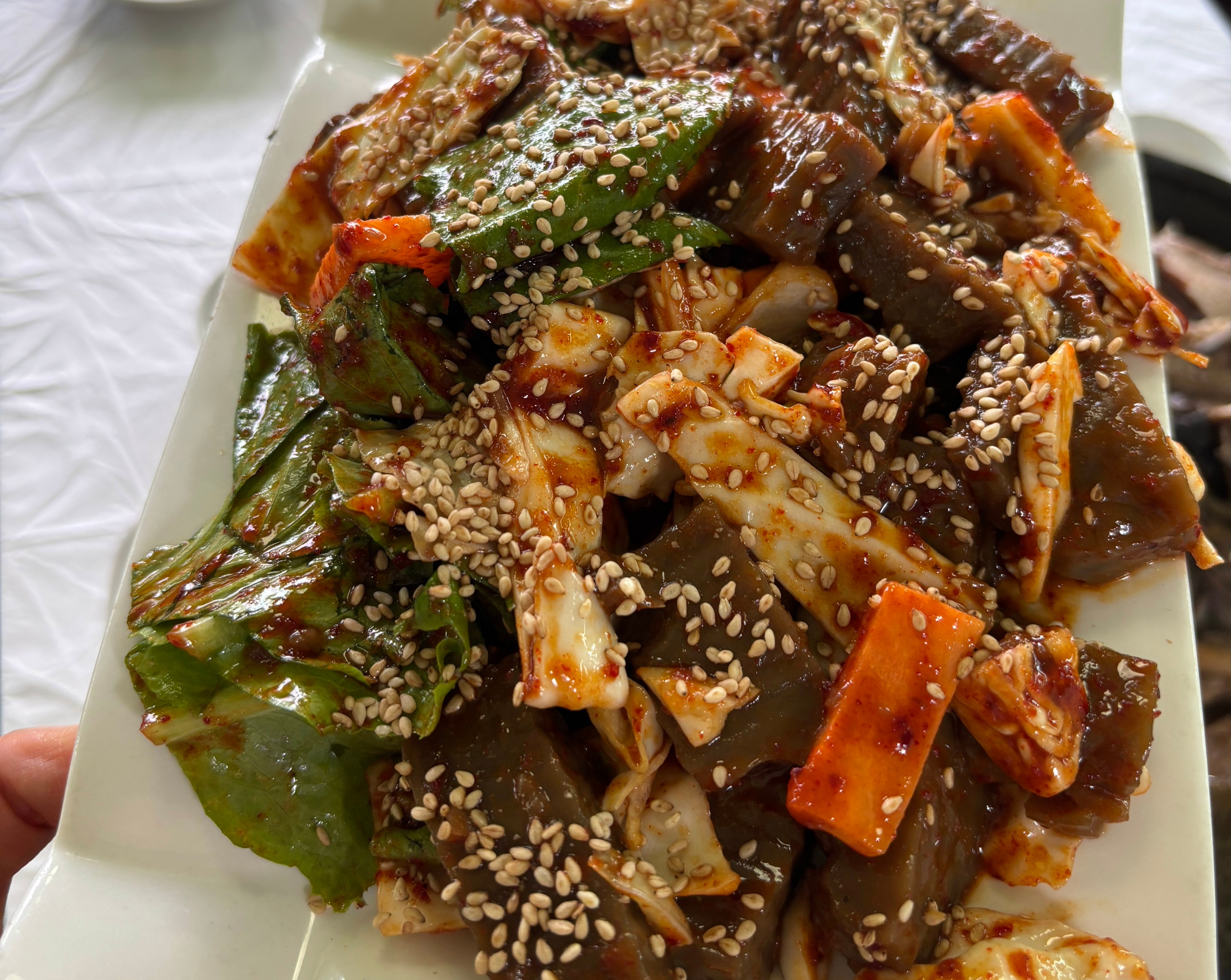 꽃밥상 구성 메뉴 묵무침